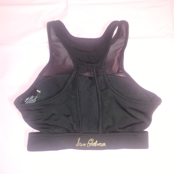 Sam Edelman Active Womens Black Check Me Out Sports Bra Mesh Cut Out Size Xs - Picture 8 of 11